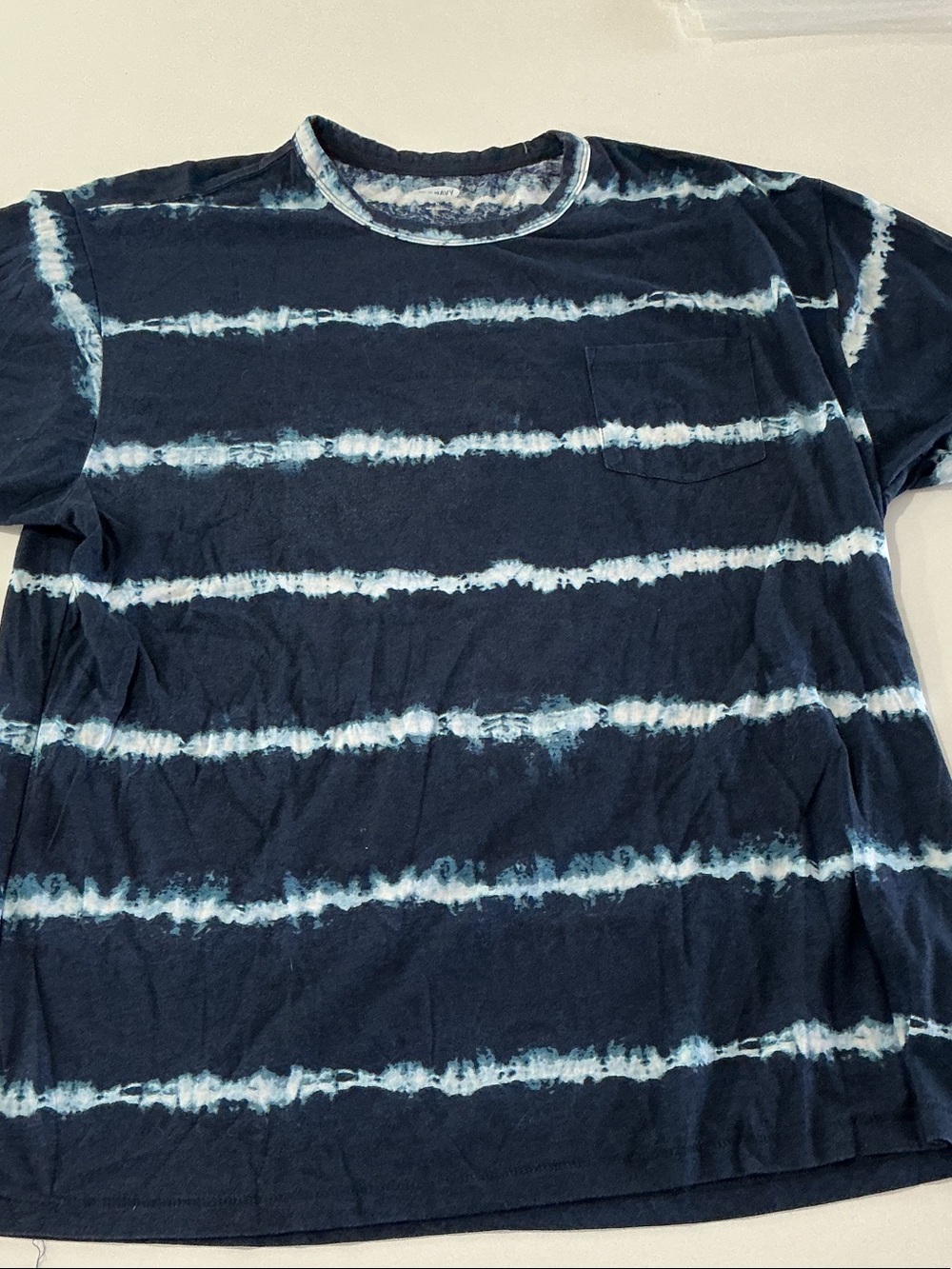 Old Navy Navy Blue Tie-Dye Short Sleeve Pocket Tee